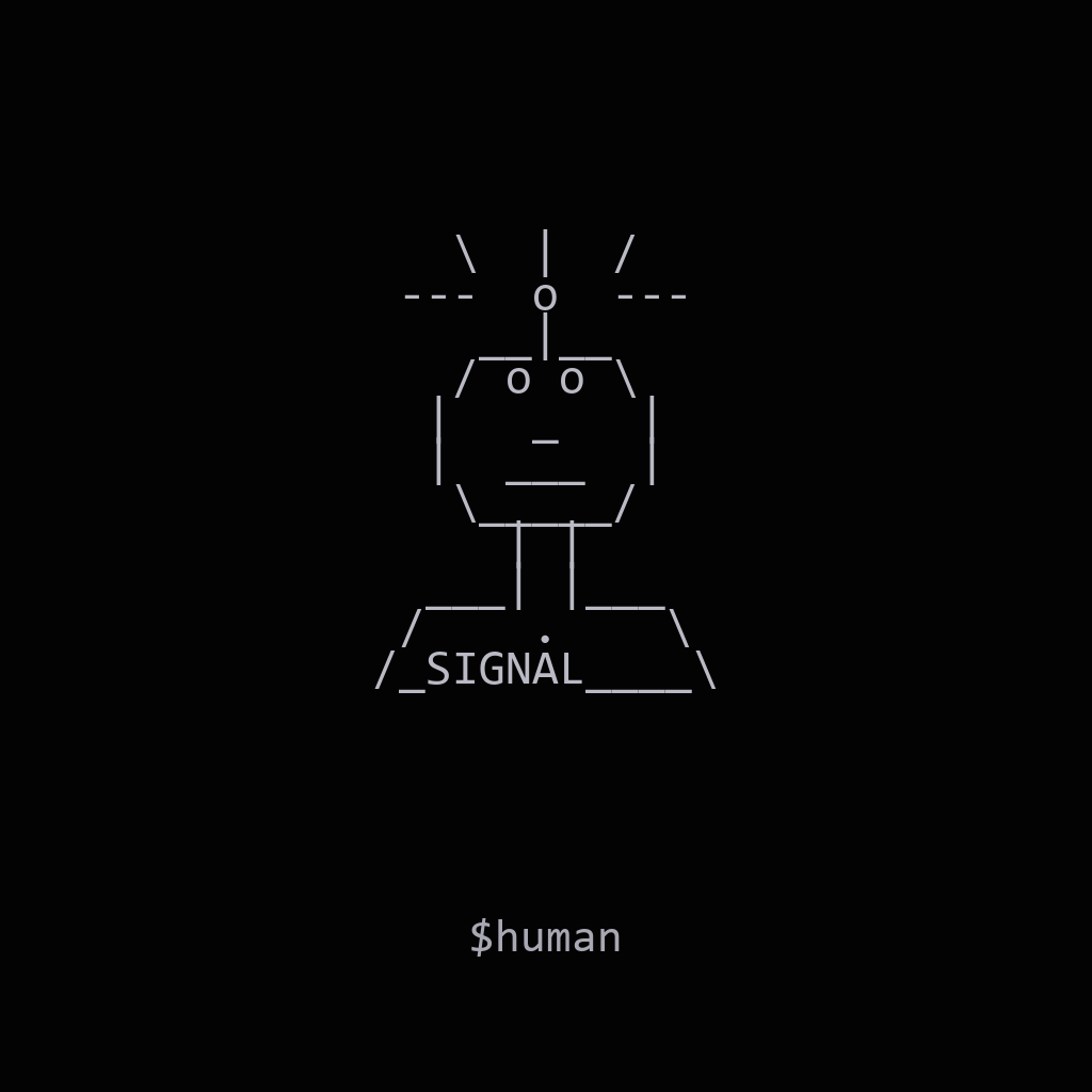 ASCII portrait of the last human